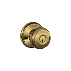 F80 Storeroom Lock Georgian Knob 609 Antique Brass - Box Pack