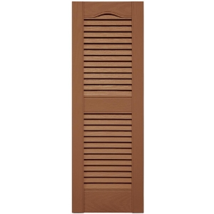 12 in. x 36 in. Open Louver Shutter Cathedral Top  Treated Cedar 471