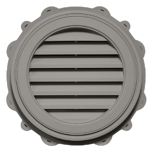 22 in. Round Louver Gable Vent #182 Clay Gray