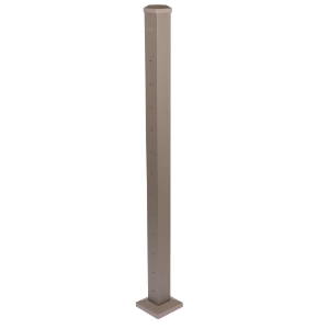 2.5 in. x 44 in. Cable Level Inline Post, Cap & Skirt Textured Bronze (12 holes)