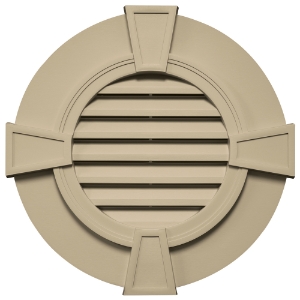 30 in. Designer Round Gable Vent with Keystones #013 CT Desert Tan