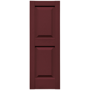12 in. x 35 in. Raised Panel Shutter Wineberry #078