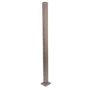 2-1/2 in x 54 in. Cable Stair Bottom Post, Cap & Skirt Textured Bronze (12 holes)